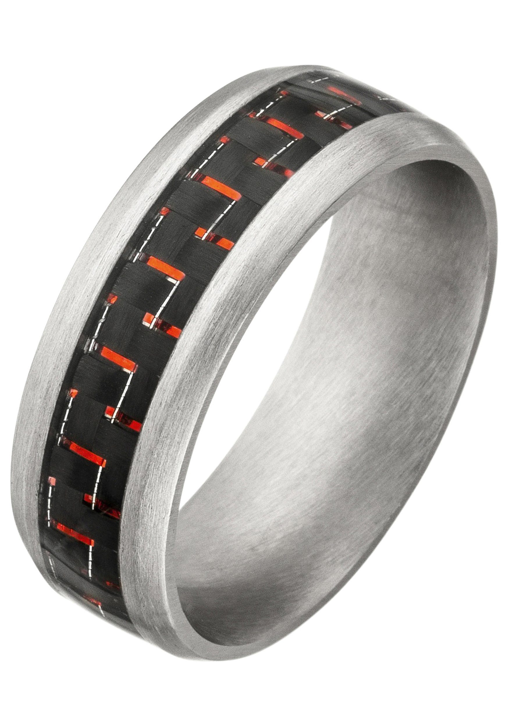 JOBO Fingerring, Edelstahl matt mit Carbon günstig online kaufen