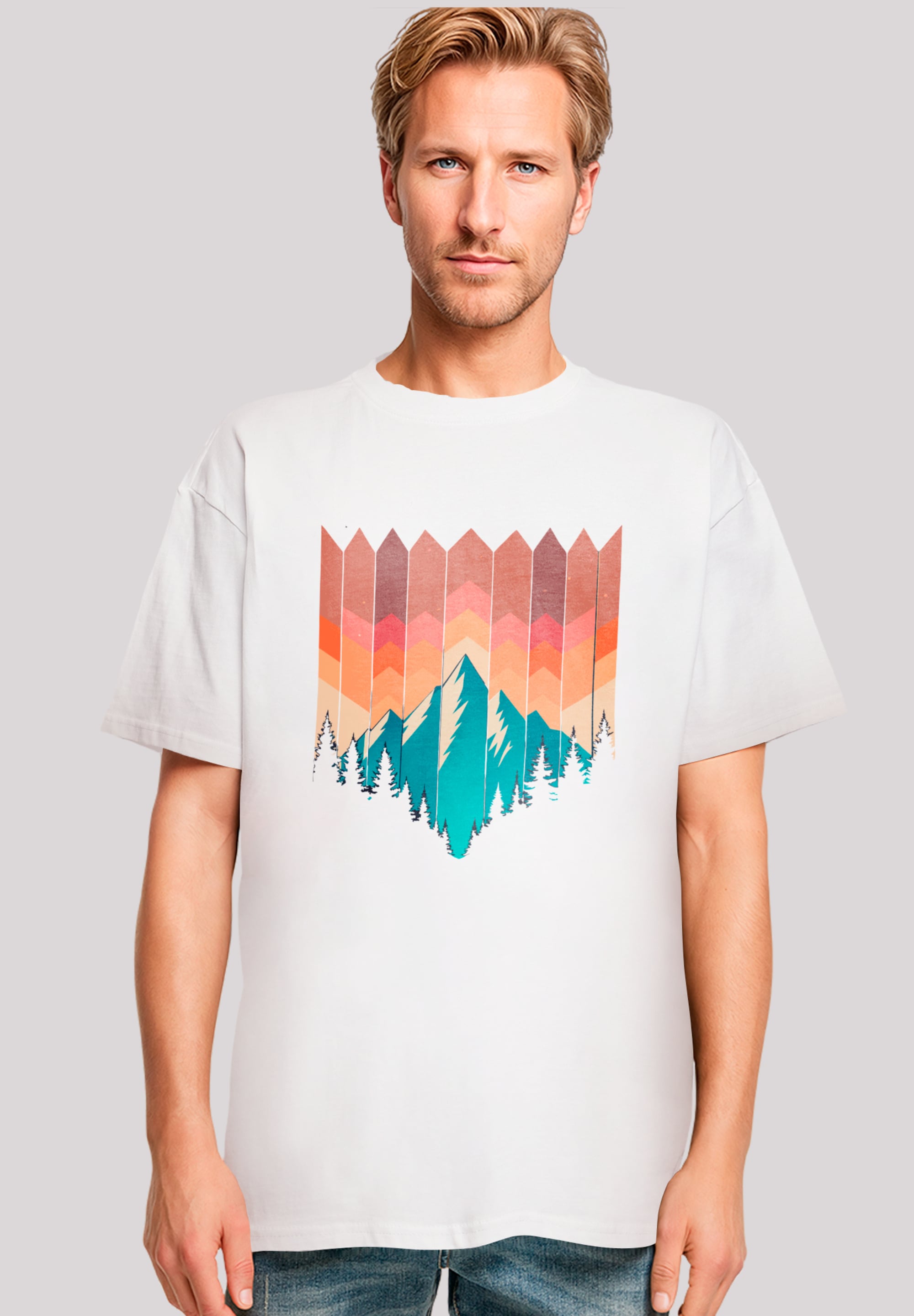 F4NT4STIC T-Shirt "Berg Sonnenuntergang Geometrisch", Premium Qualität günstig online kaufen