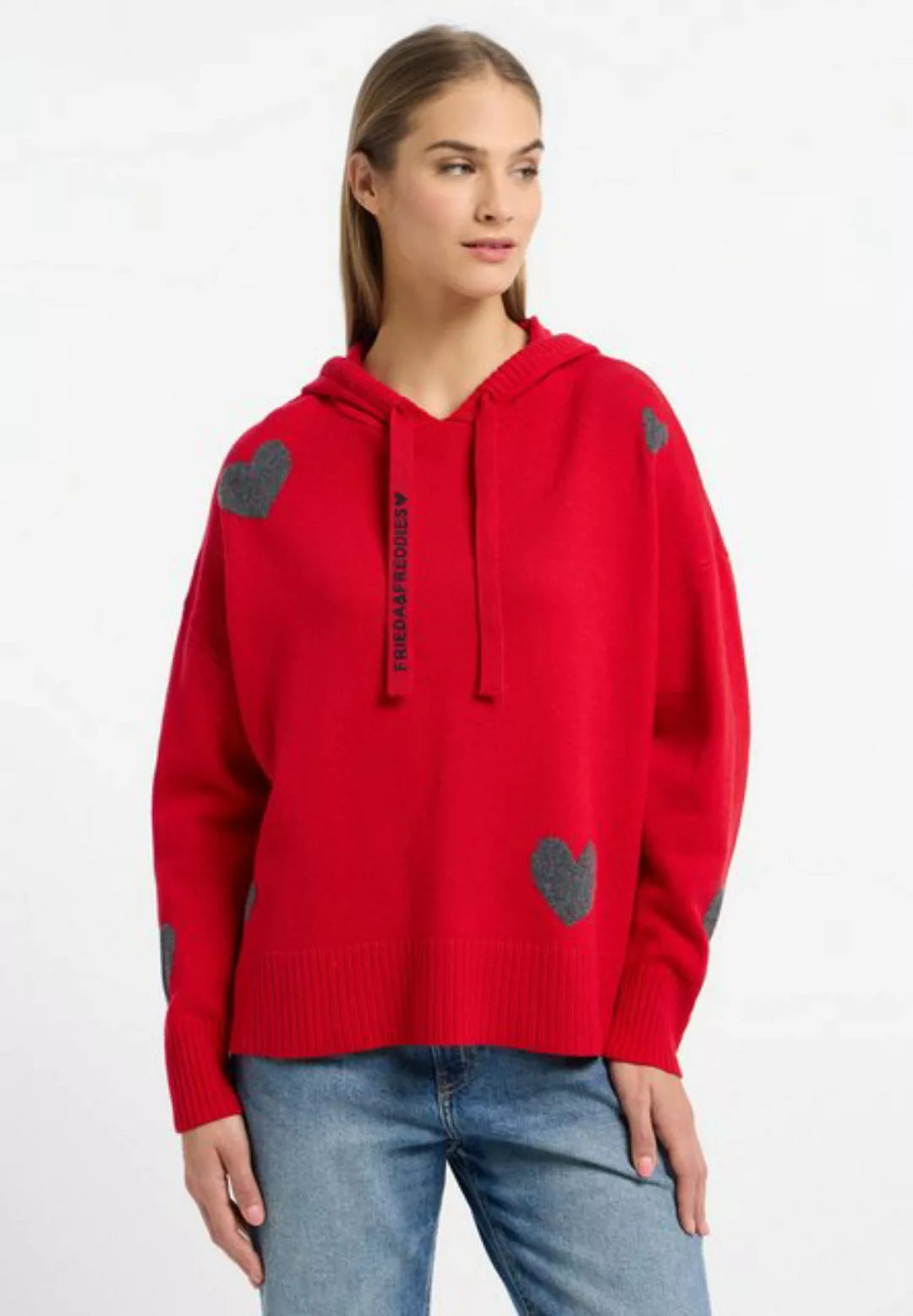 Frieda & Freddies NY Strickpullover Hoody mit dezenten Farbdetails günstig online kaufen