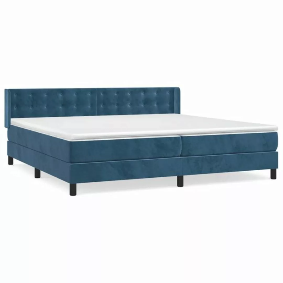 vidaXL Boxspringbett Boxspringbett mit Matratze Dunkelblau 200x200 cm Samt günstig online kaufen