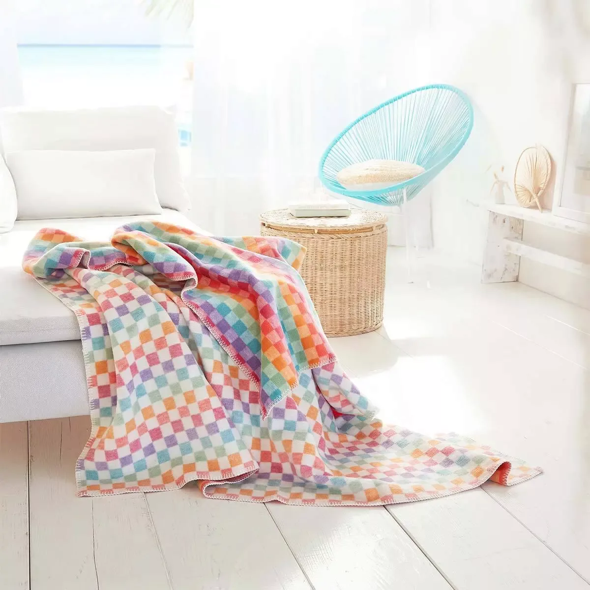 Ibena Jacquard Decke Hilo bunt günstig online kaufen