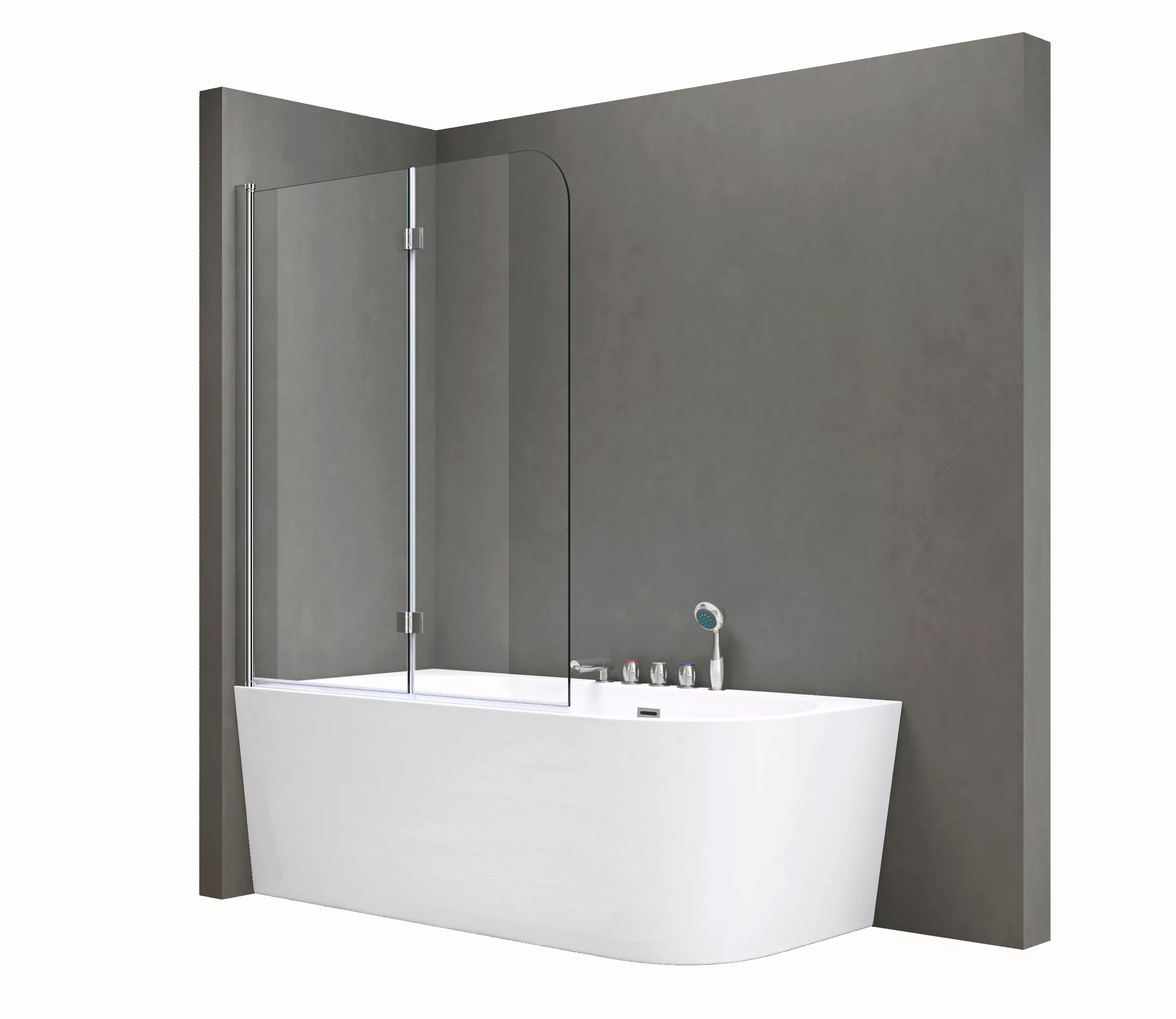 doporro Duschwand für Badewanne Badewannenaufsatz inkl. günstig online kaufen