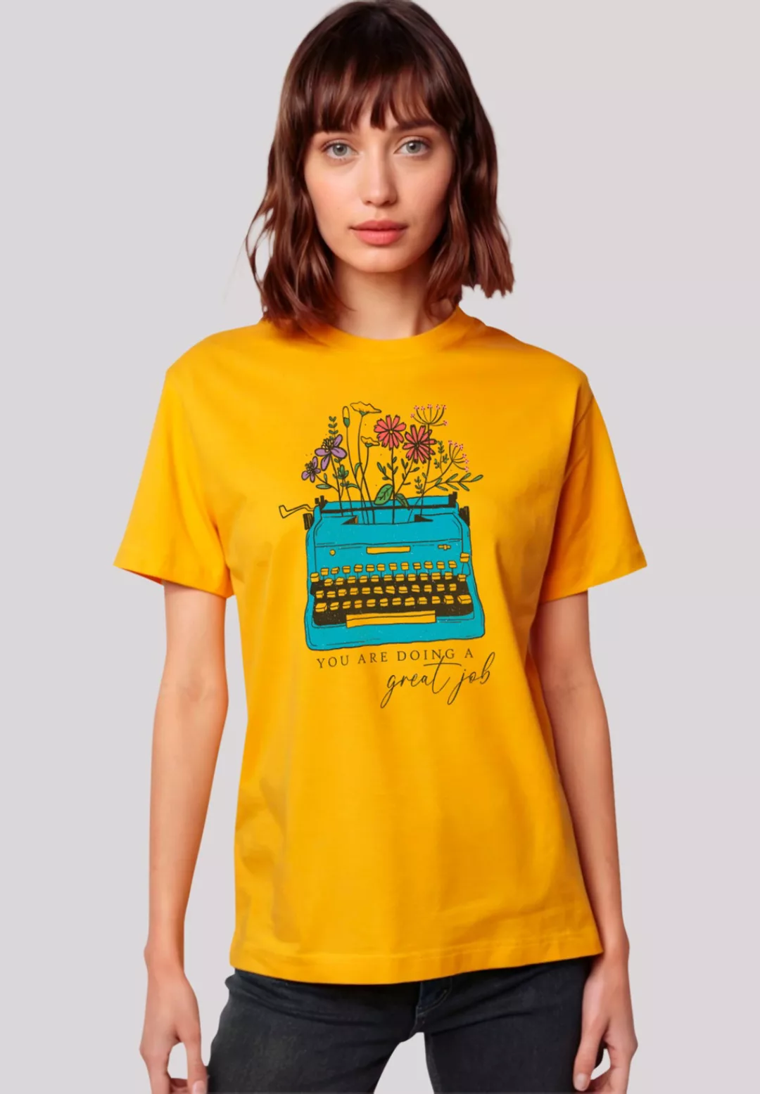 F4NT4STIC T-Shirt "Blumen you are doing a great job retro typewriter", Prem günstig online kaufen