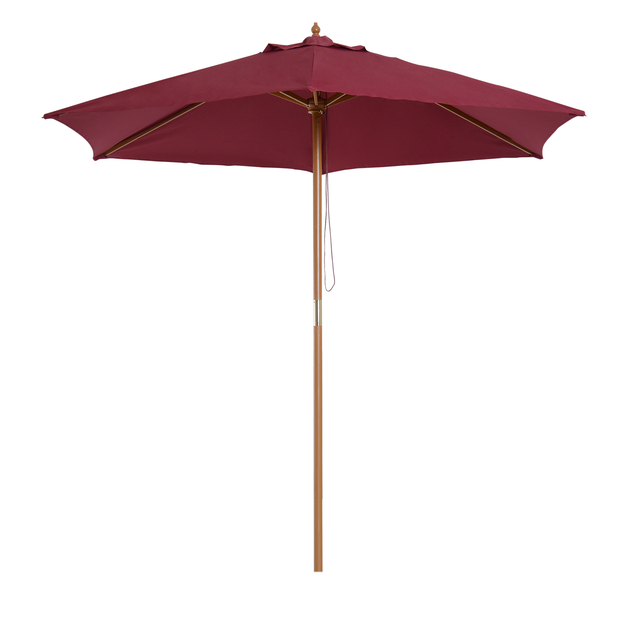 Outsunny Garten-Sonnenschirm 2,5x2,3m, Sonnenschirm mit 6 Holzrippen und Po günstig online kaufen