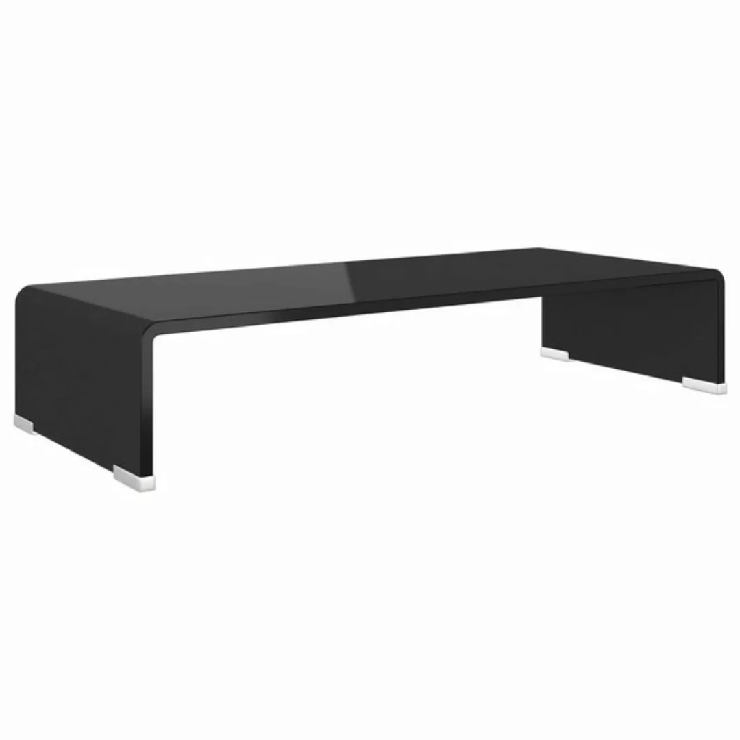 vidaXL TV-Schrank TV-Tisch Bildschirmerhöhung Glas Schwarz 60x25x11 cm günstig online kaufen