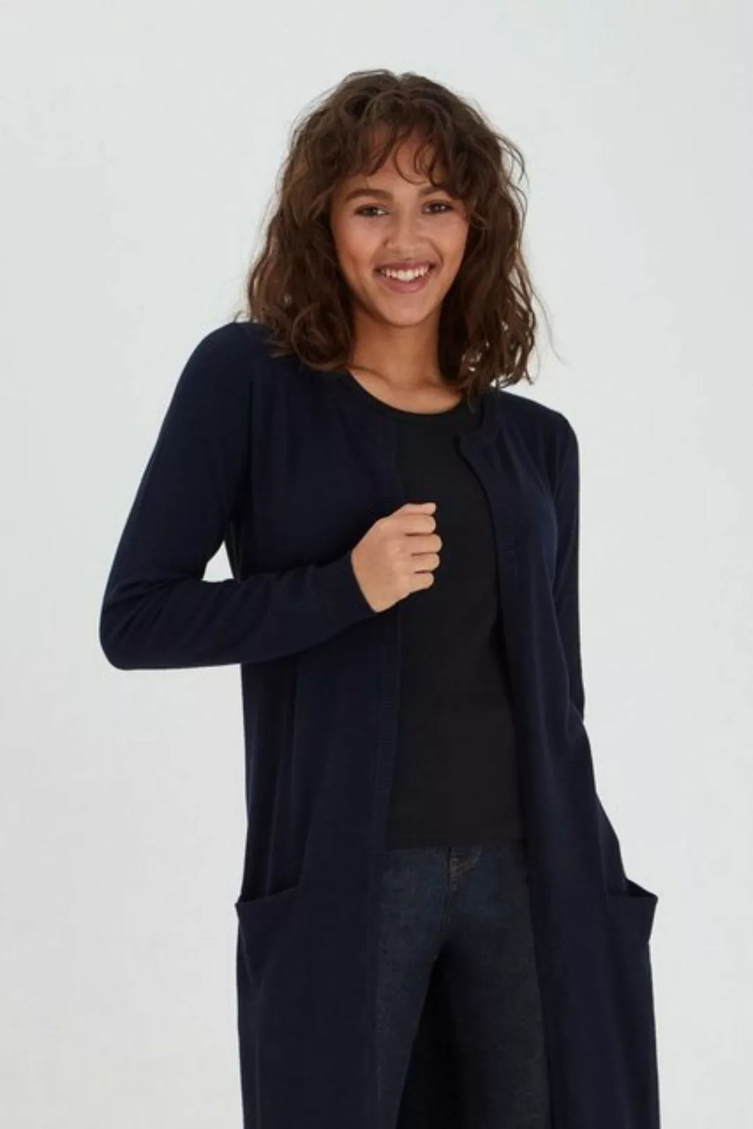 Pulz Jeans Strickjacke PZSARA - 50203258 Lange Strickjacke mit Tacshen günstig online kaufen