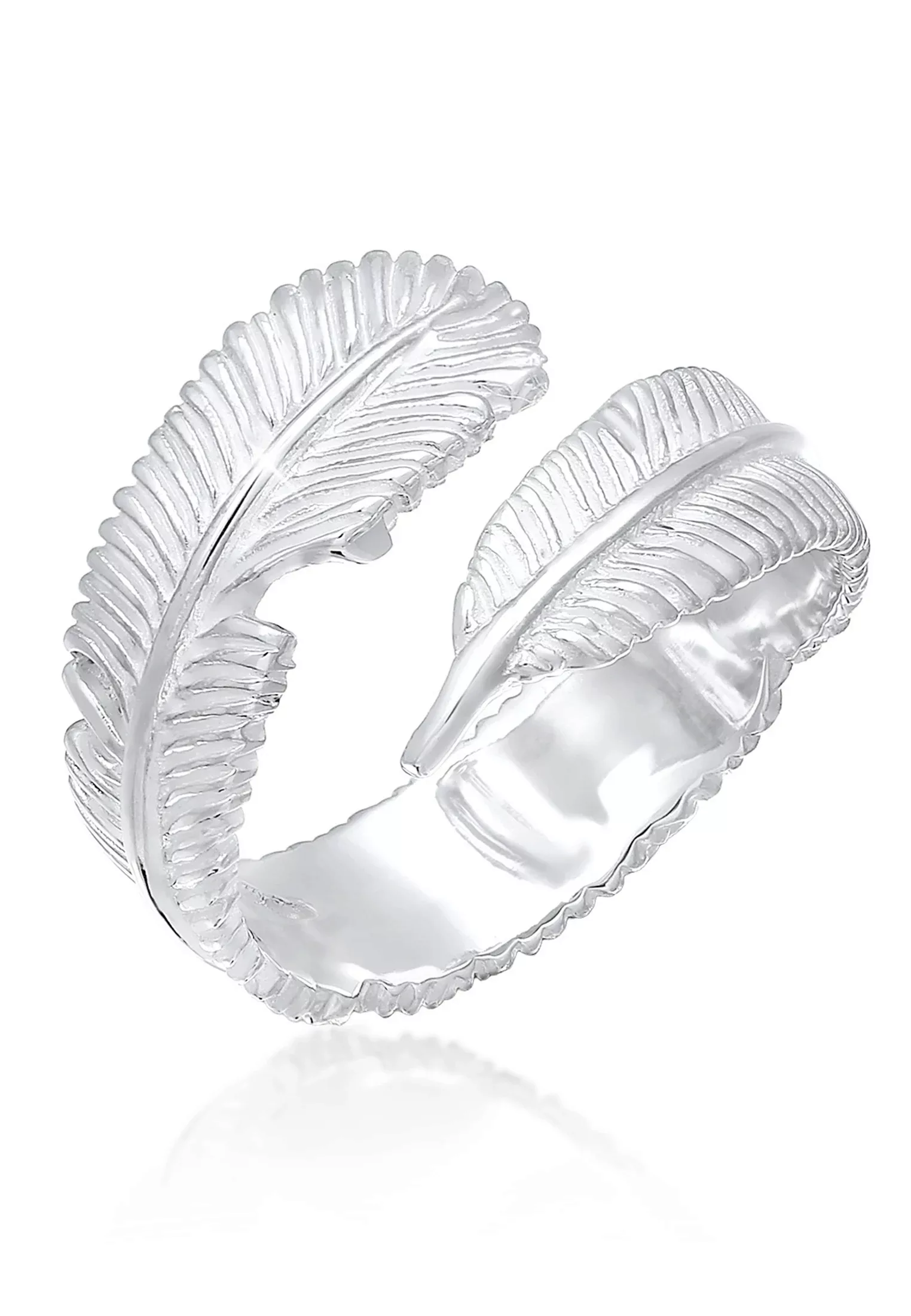 Elli Fingerring "Offen mit Feder Design 925 Silber" günstig online kaufen