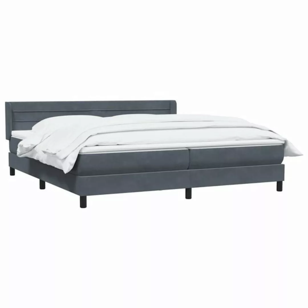 vidaXL Bett Boxspringbett mit Matratze Dunkelgrau 200x210 cm Samt günstig online kaufen