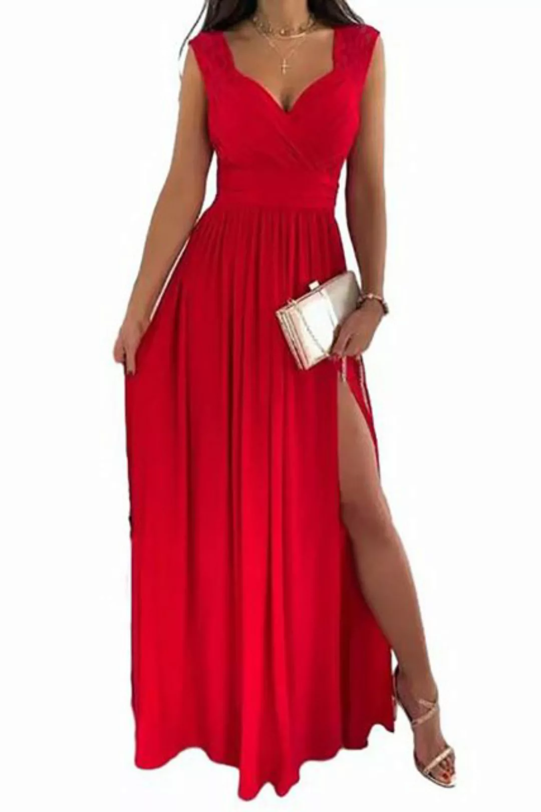 ZWY Abendkleid Ärmelloses, elegantes Spitzenkleid für mit rückenfreiem Saum günstig online kaufen