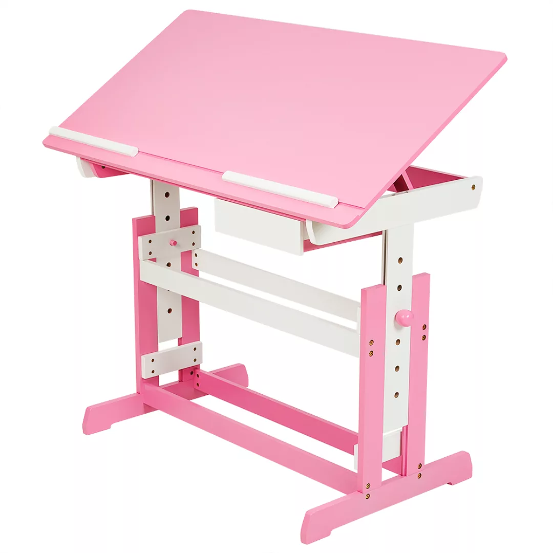 Schreibtisch höhenverstellbar 109x55x63-94cm - pink günstig online kaufen