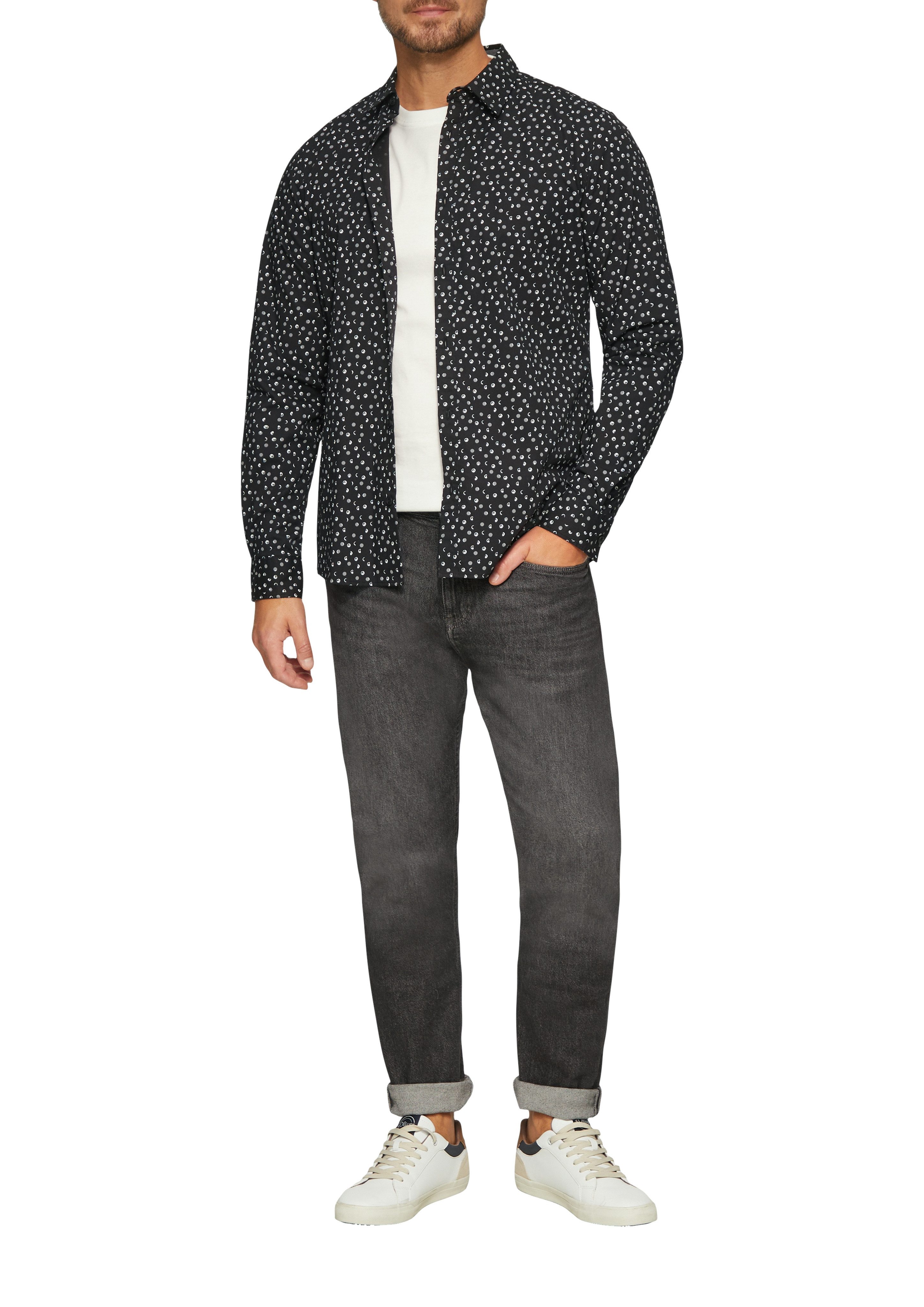 s.Oliver Langarmhemd mit All-Over Muster günstig online kaufen
