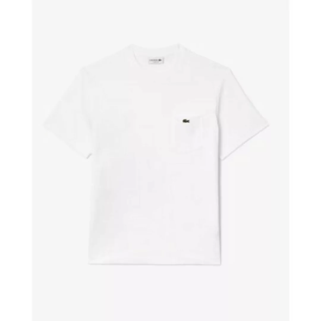 Lacoste  T-Shirts & Poloshirts Chest Pocket Cotton T-Shirt White günstig online kaufen