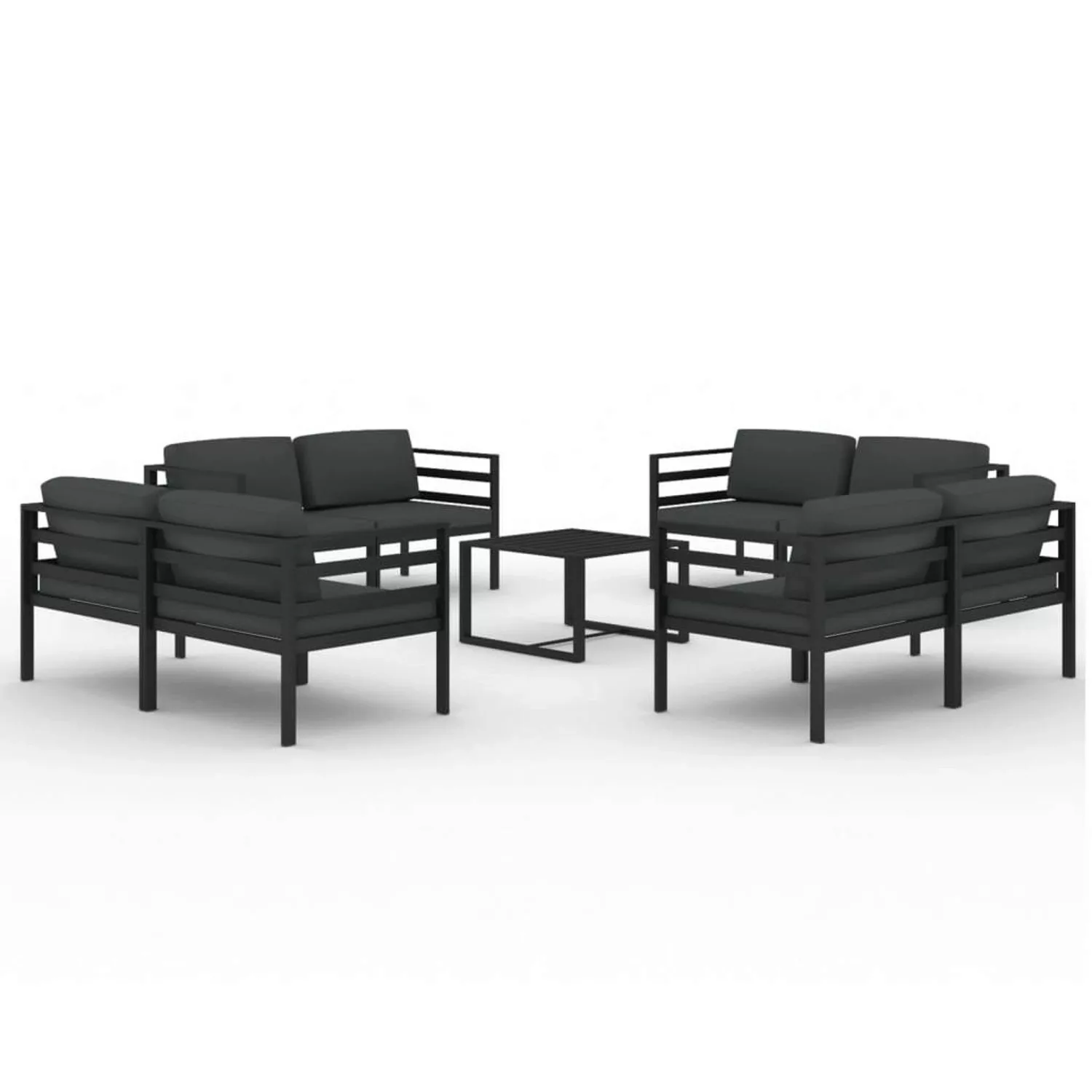 Vidaxl 9-tlg. Garten-lounge-set Mit Kissen Aluminium Anthrazit günstig online kaufen