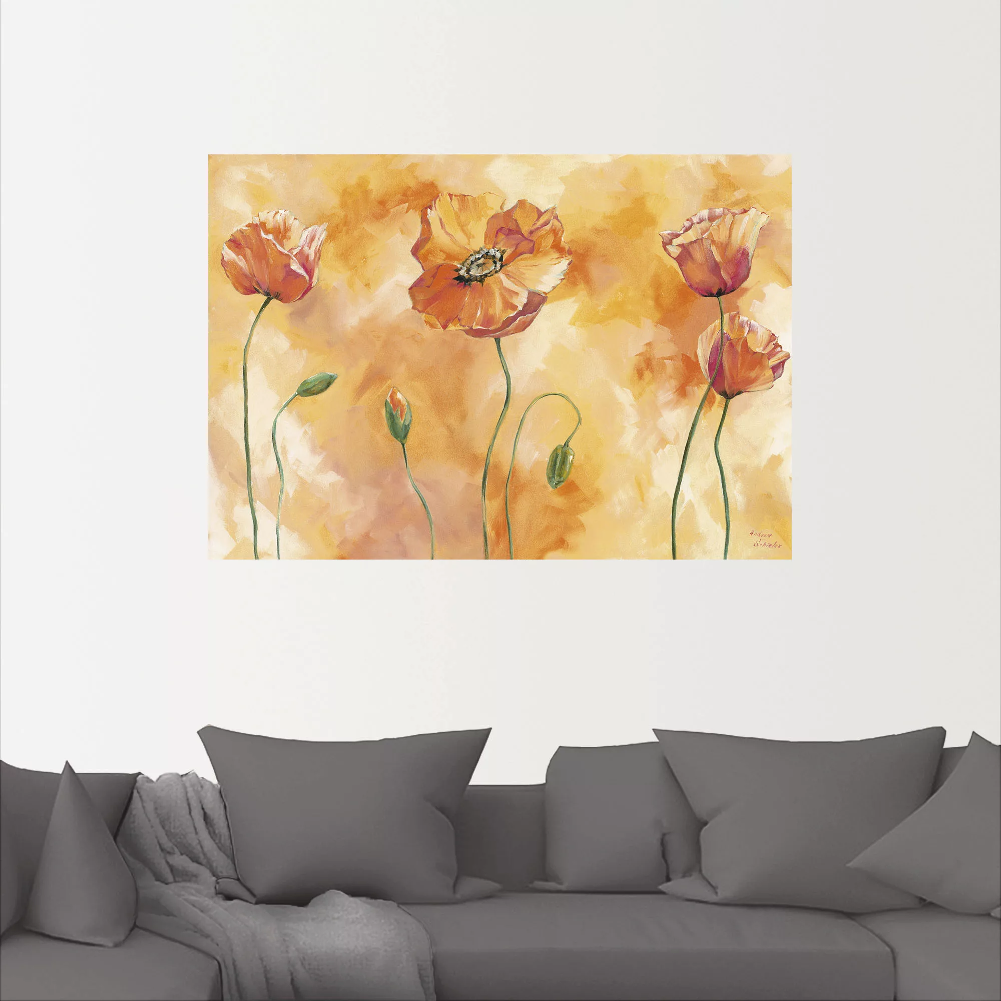 Artland Wandbild "Mohnkomposition", Blumen, (1 St.), als Alubild, Outdoorbi günstig online kaufen