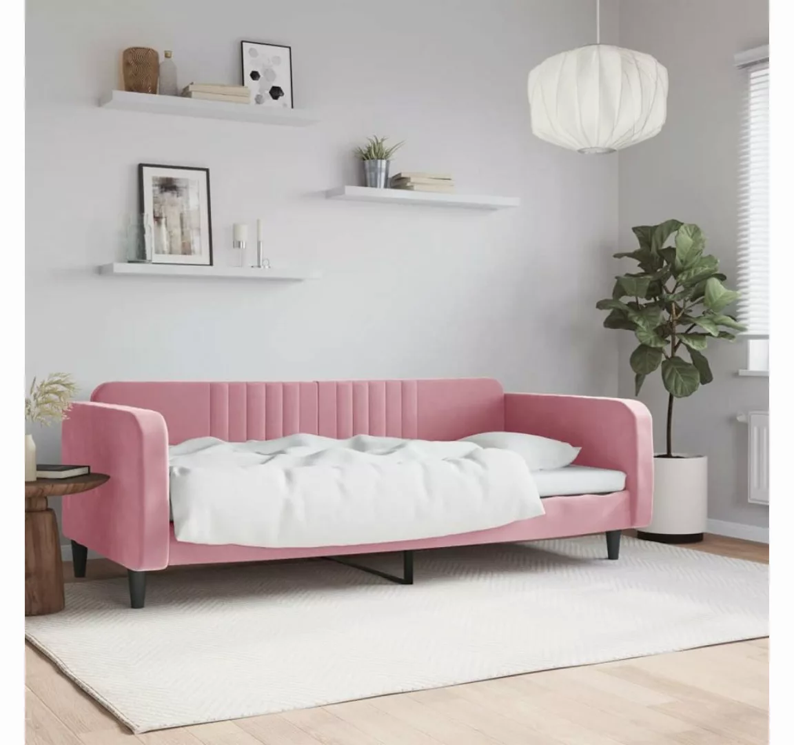 vidaXL Gästebett Tagesbett Rosa 90x200 cm Samt Gästebett Gästecouch Gästeso günstig online kaufen