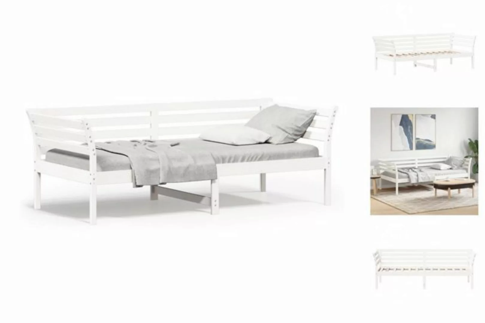 vidaXL Gästebett vidaXL Gästebett Tagesbett Weiß 90x200 cm Massivholz Kiefe günstig online kaufen