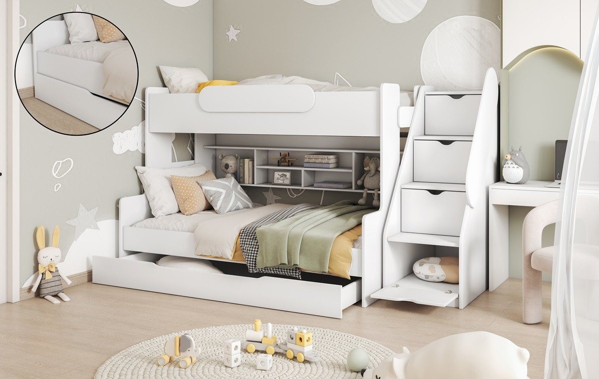 Deine Möbel 24 Funktionsbett SALLY Etagenbett für 2 Kinder mit Treppe Funkt günstig online kaufen