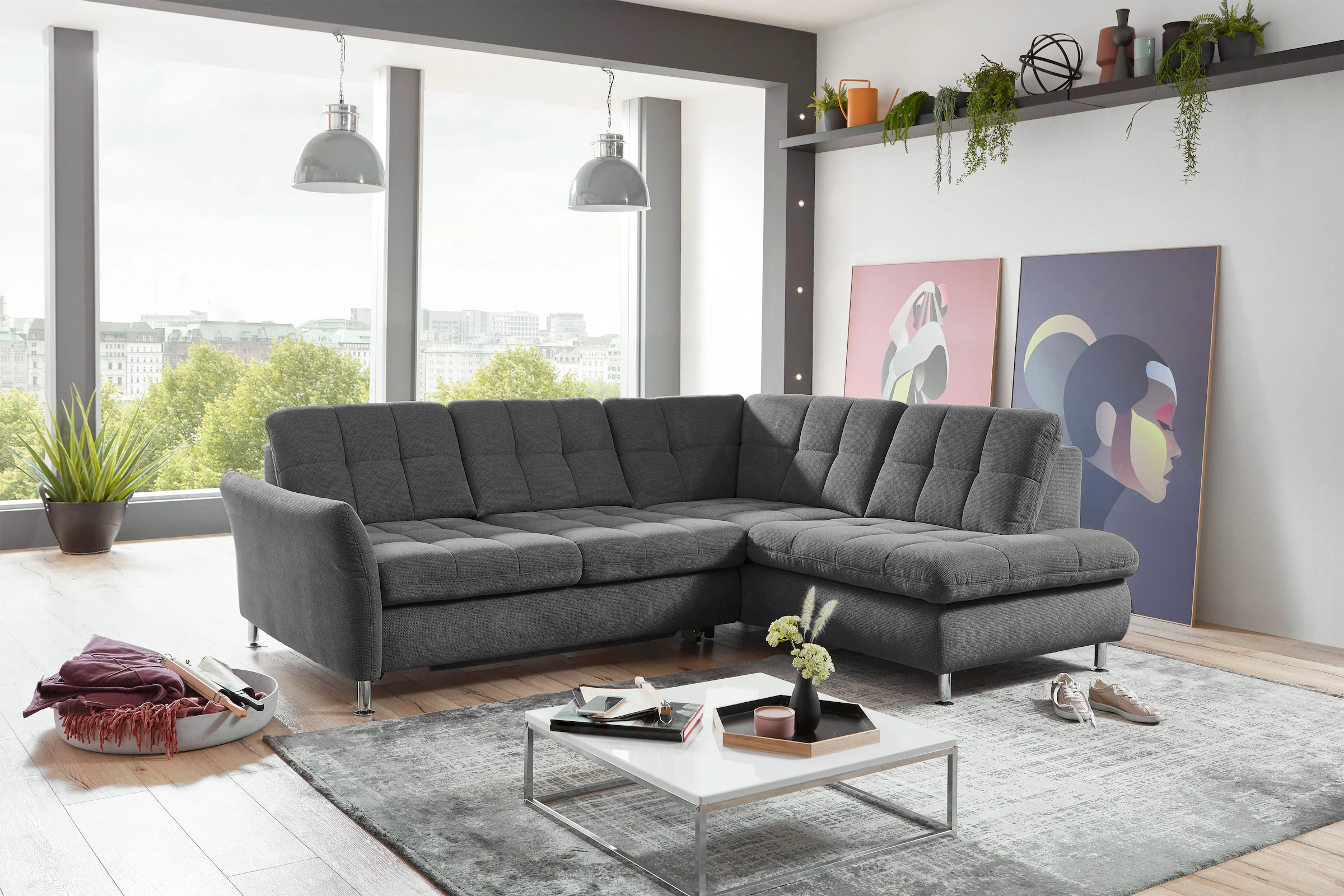 Die PlanBar Ecksofa "MP-IN20016 L-Form mit Kaltschaum-Polsterung", wahlweis günstig online kaufen