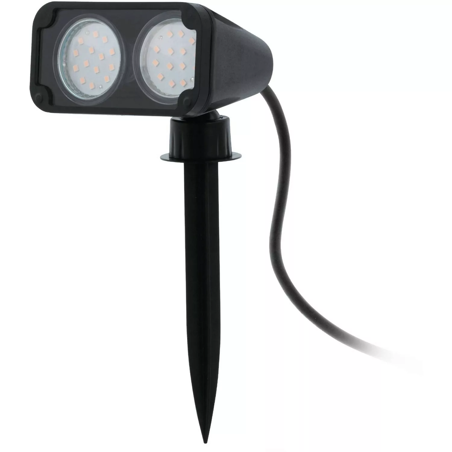 Eglo LED Außen-Erdspieß Nema 1 GU10 2-flammig Schwarz 3 W günstig online kaufen