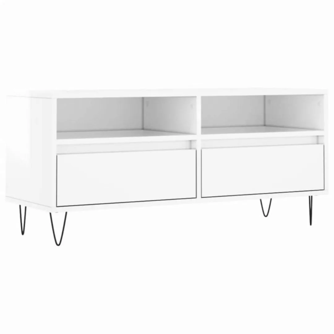 vidaXL TV-Schrank TV-Schrank Hochglanz-Weiß 100x34,5x44,5 cm Spanplatte günstig online kaufen