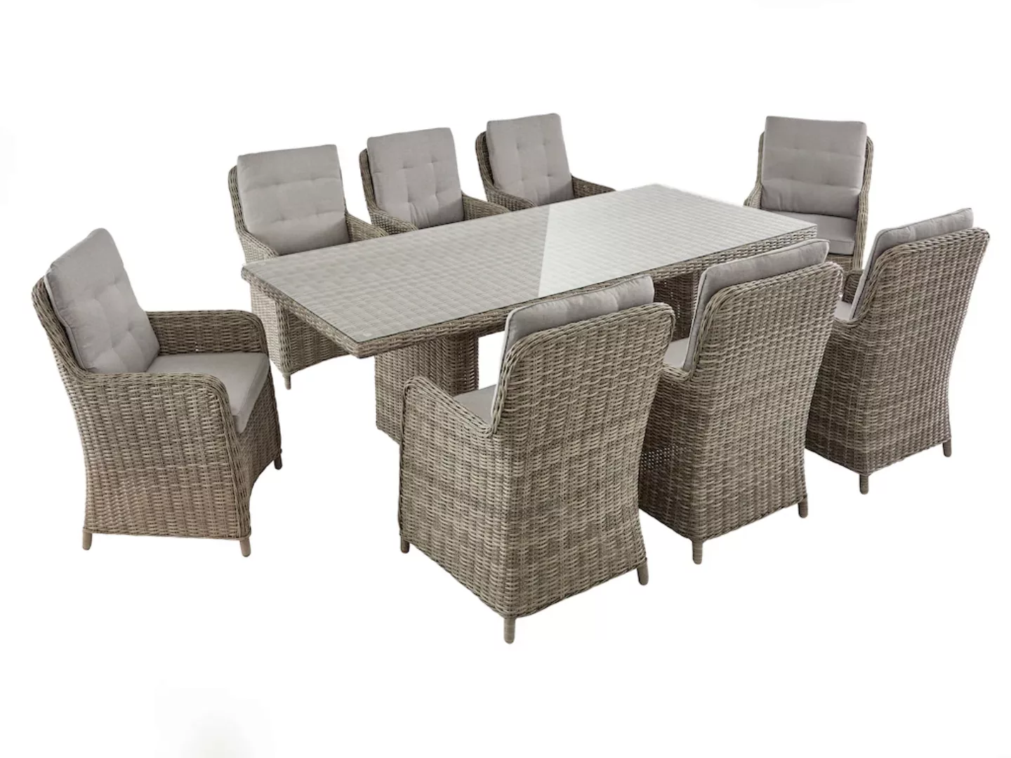 KONIFERA Garten-Essgruppe "Venedig", (Set, 25 tlg., 8x Sessel, 1x Tisch 230 günstig online kaufen