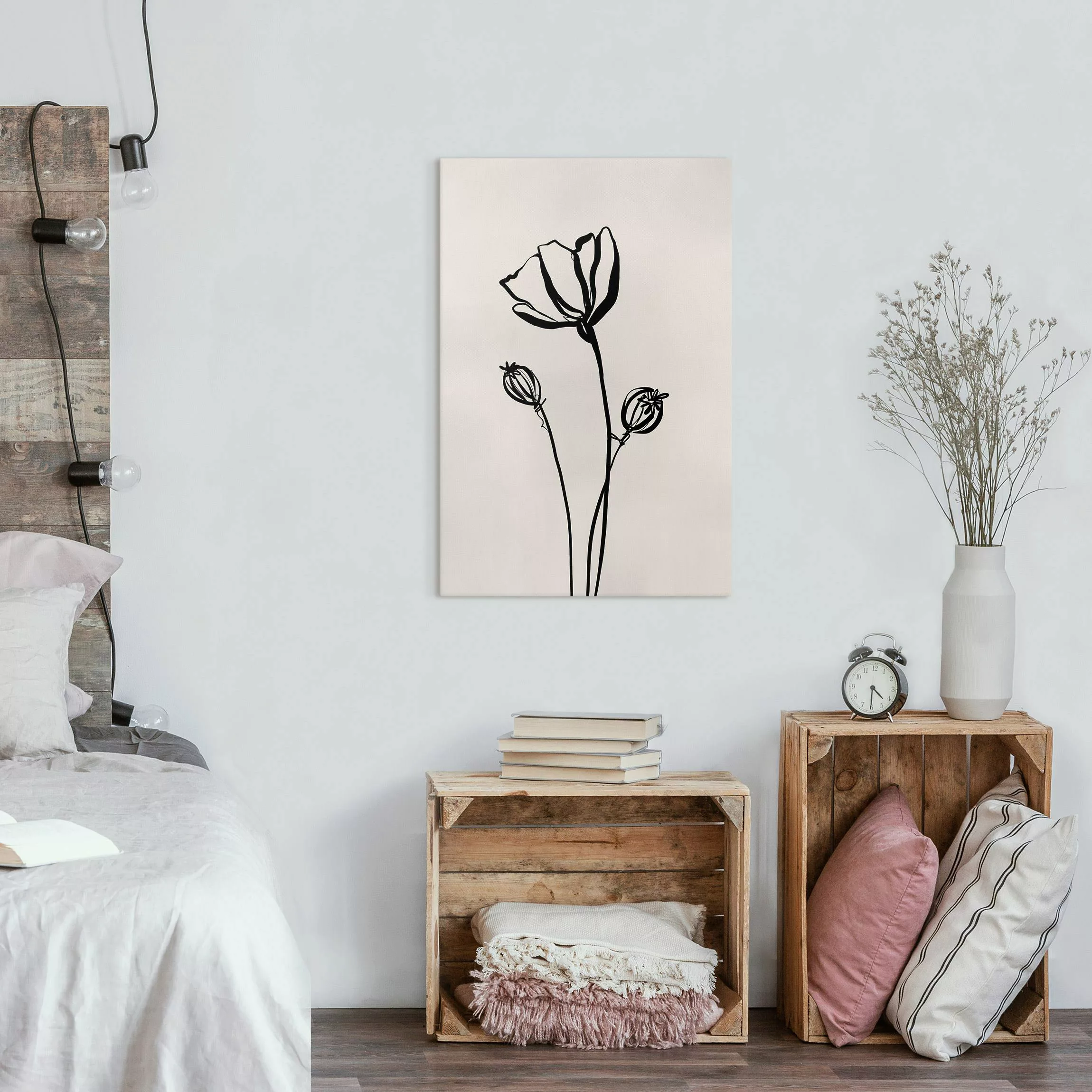 Leinwandbild Mohn Illustration II günstig online kaufen