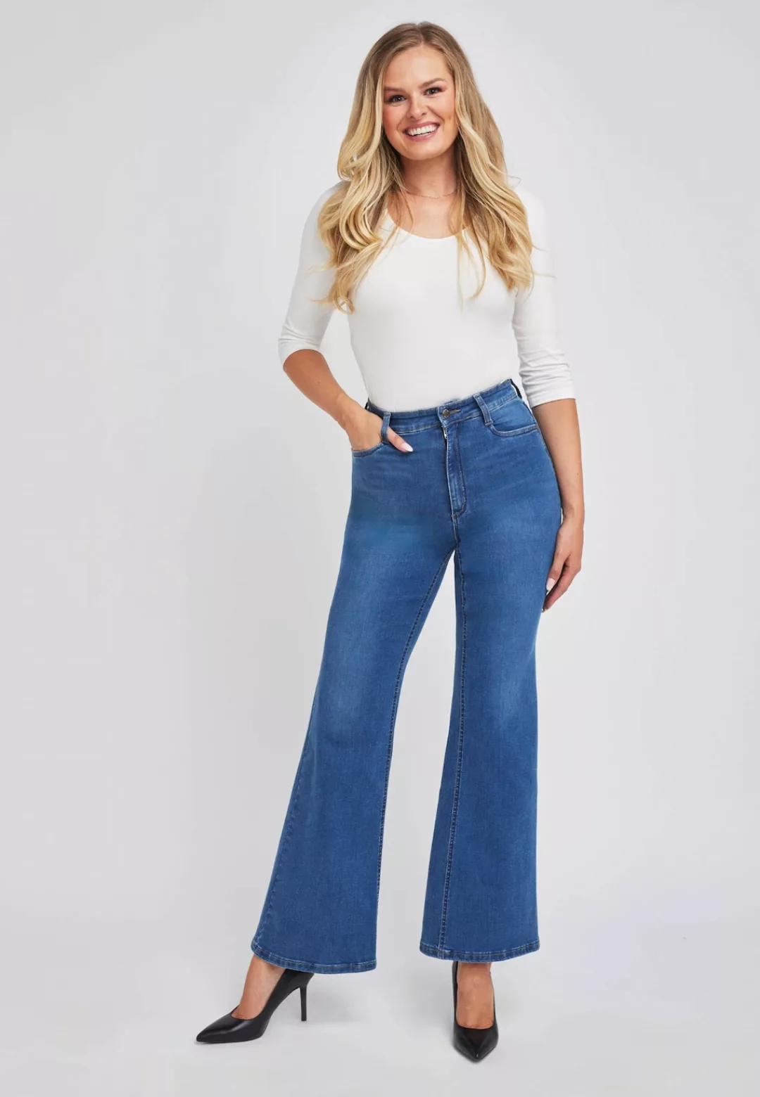wonderjeans Schlagjeans, Flared, mit Stretch günstig online kaufen