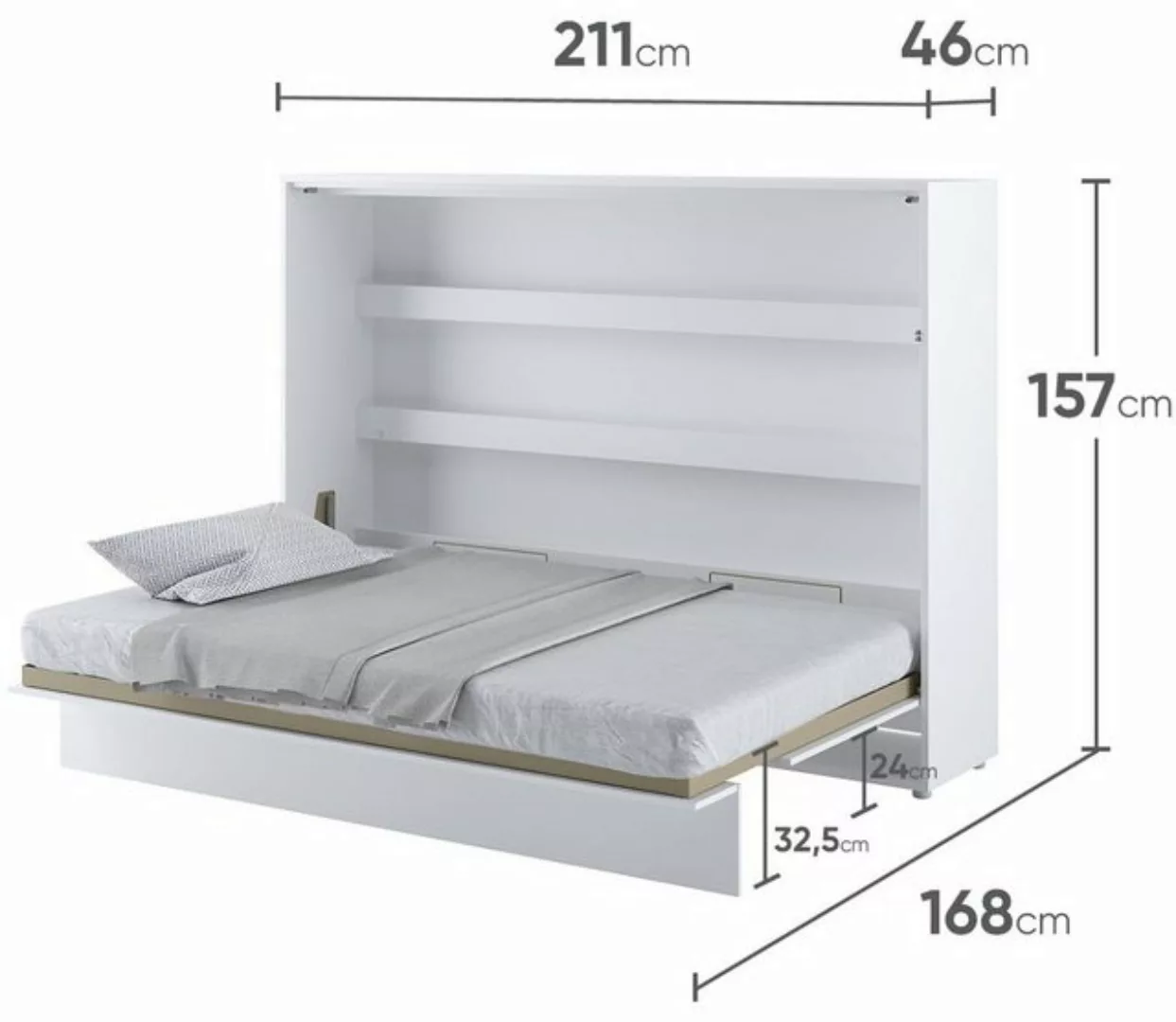 yourhouse24 Schrankbett Bed Concept BC-04 140x200 Wandklappbett Horizontal günstig online kaufen