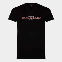 Schwarzes T-Shirt mit Schriftzug günstig online kaufen