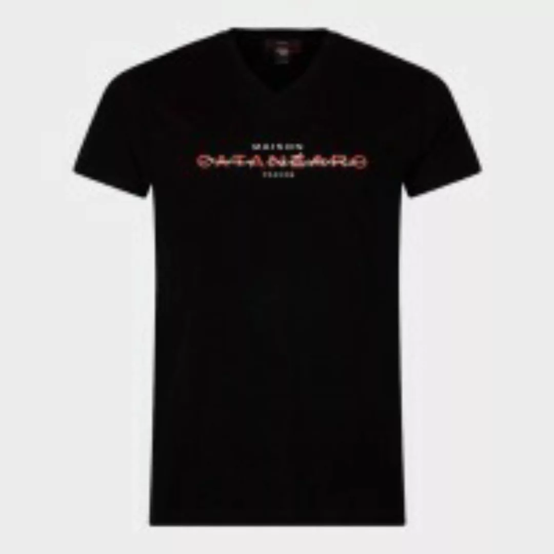 Schwarzes T-Shirt mit Schriftzug günstig online kaufen