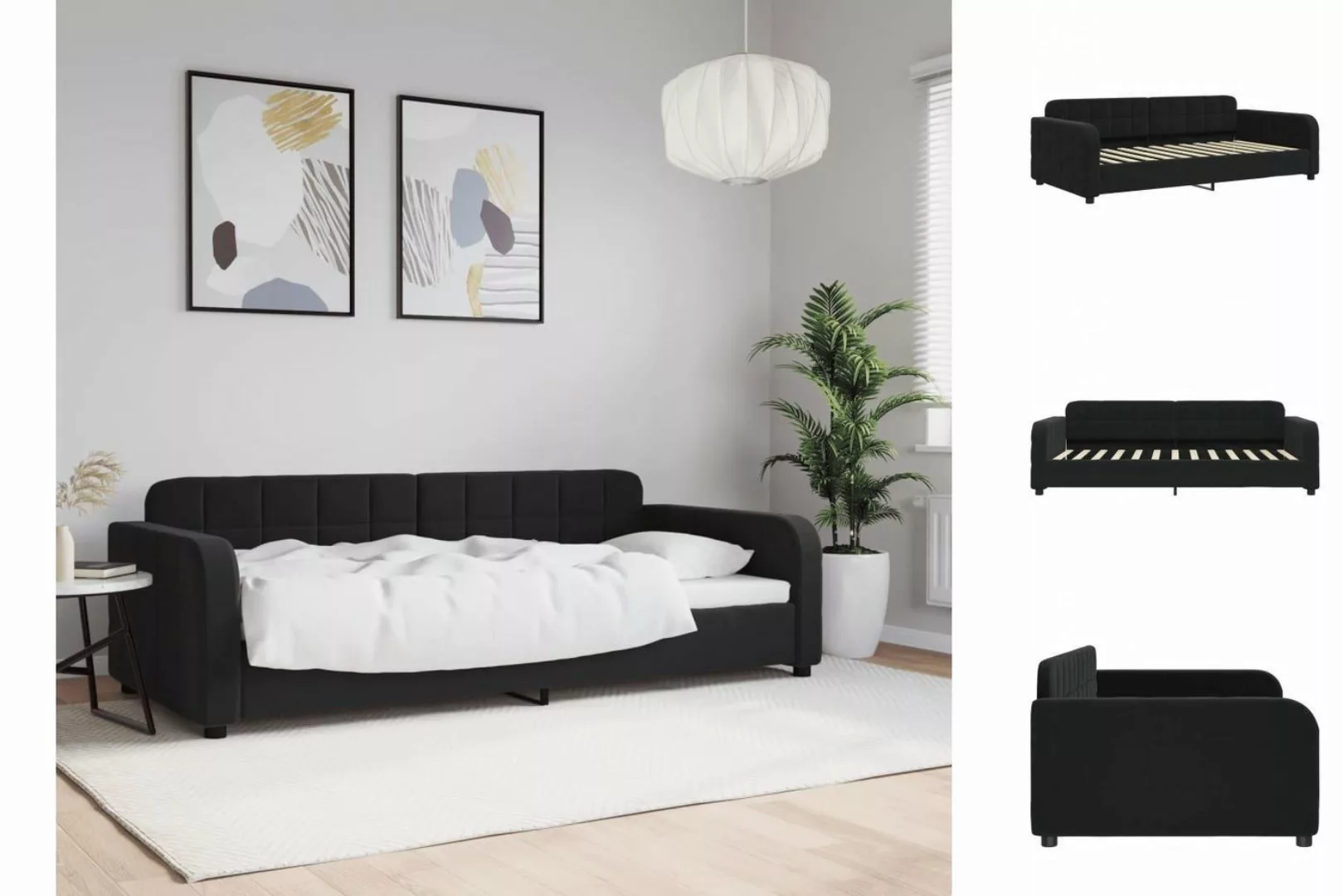 vidaXL Gästebett Tagesbett Schwarz 90x200 cm Samt Gästebett Gästecouch Gäst günstig online kaufen