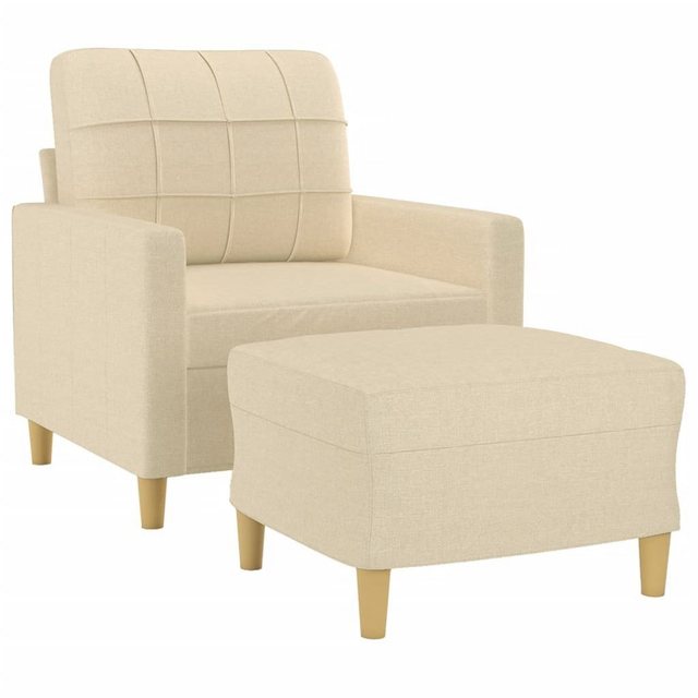 vidaXL Sofa Sessel mit Hocker Creme 60 cm Stoff günstig online kaufen