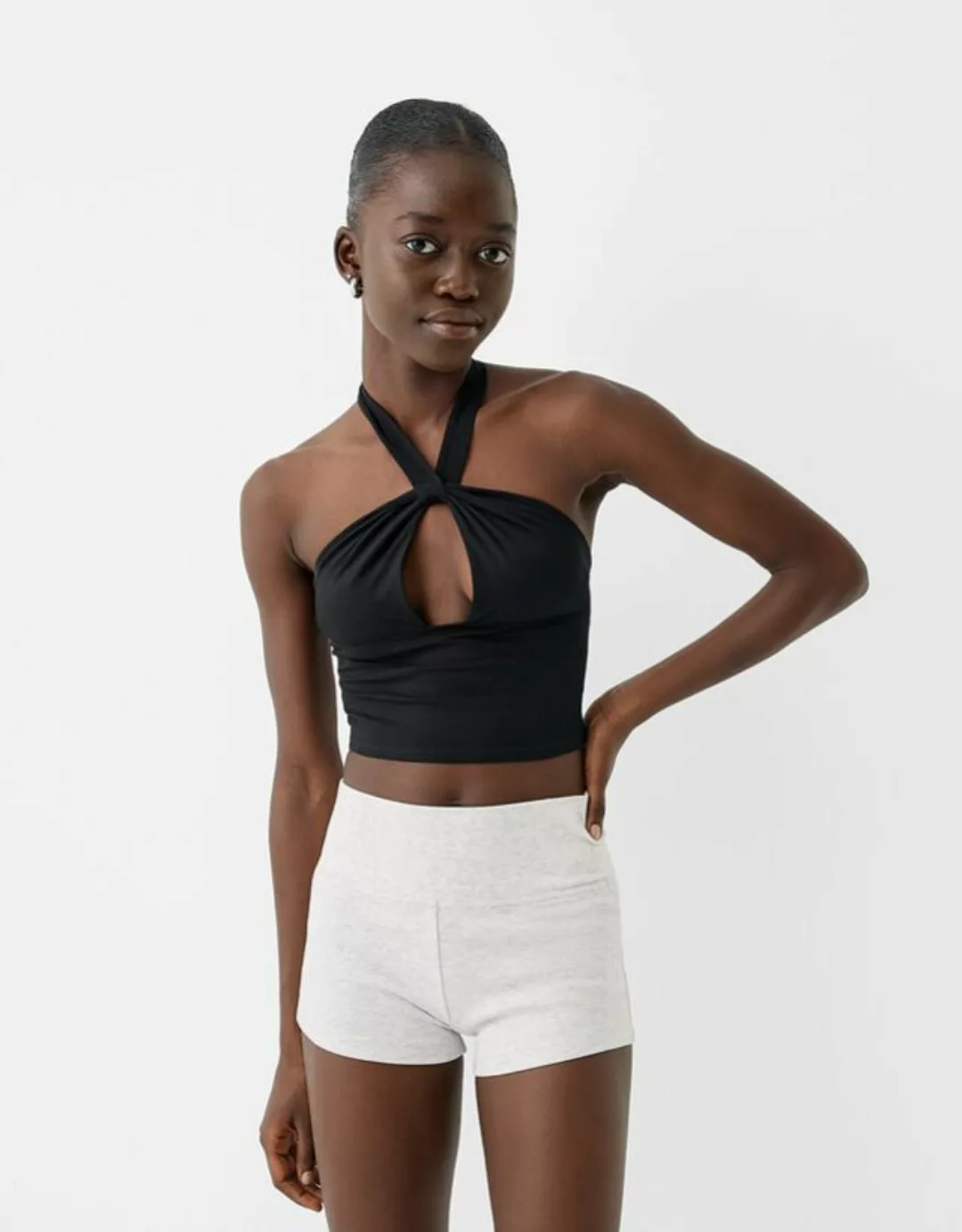 Bershka Mini-Shorts Damen Xl Grau günstig online kaufen