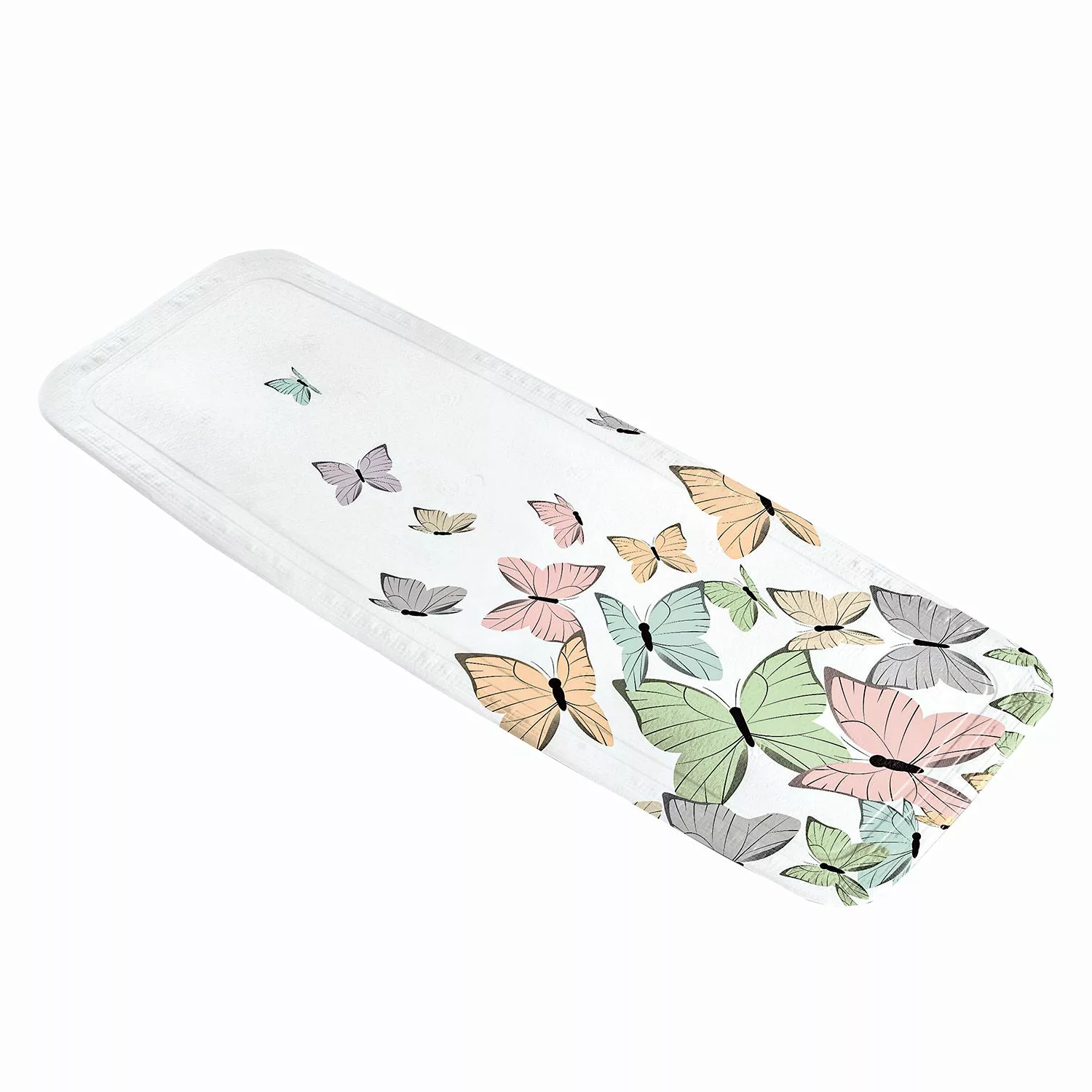 home24 Kleine Wolke Wanneneinlage Butterflies PVC Weiß/Mehrfarbig 36x92 cm günstig online kaufen