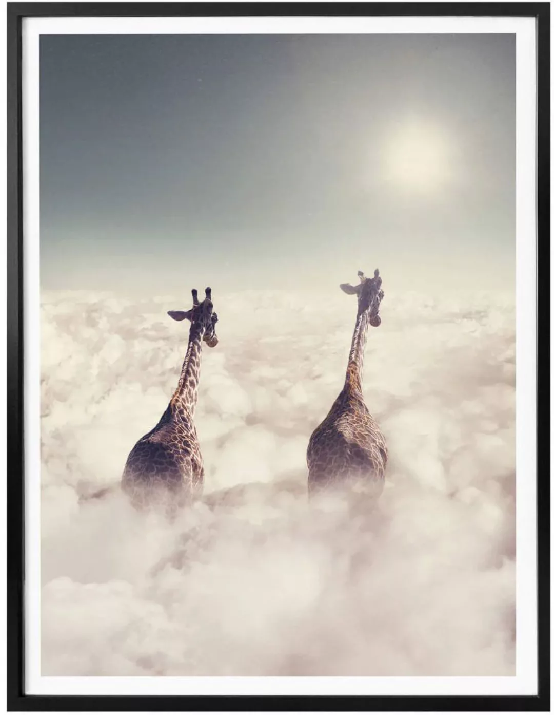 Wall-Art Poster »Safari Giraffen in den Wolken«, Tiere, (1 St.), Poster ohn günstig online kaufen