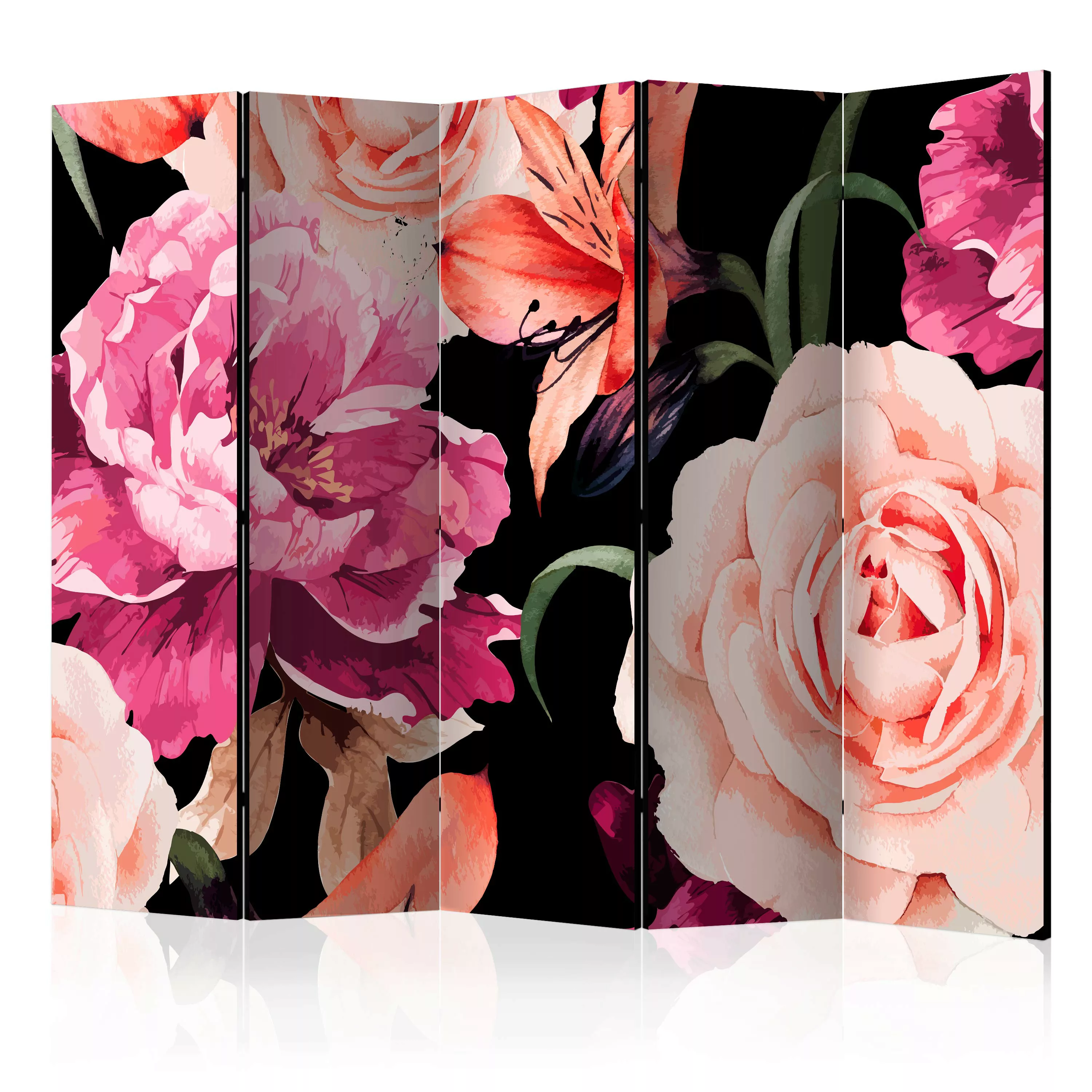 5-teiliges Paravent - Roses Of Love Ii [room Dividers] günstig online kaufen