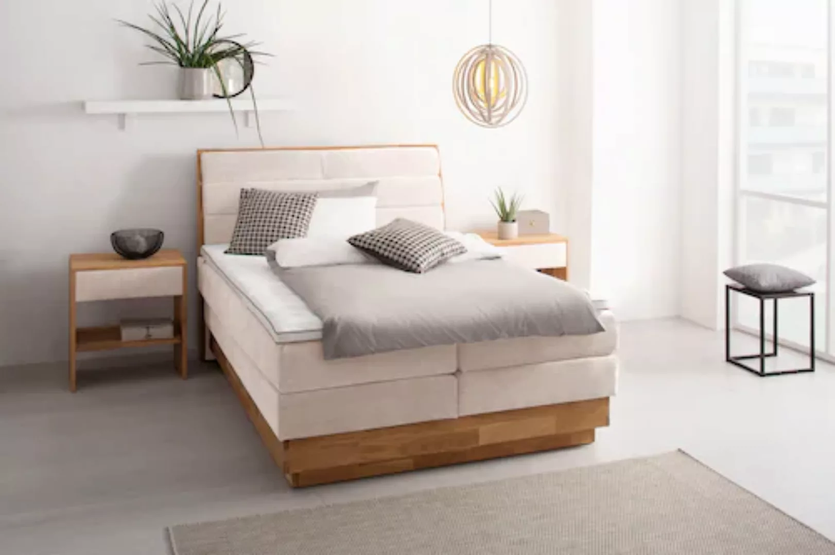 OTTO products Boxspringbett "Jenna", ohne LED-Beleuchtung, mit zertifiziert günstig online kaufen