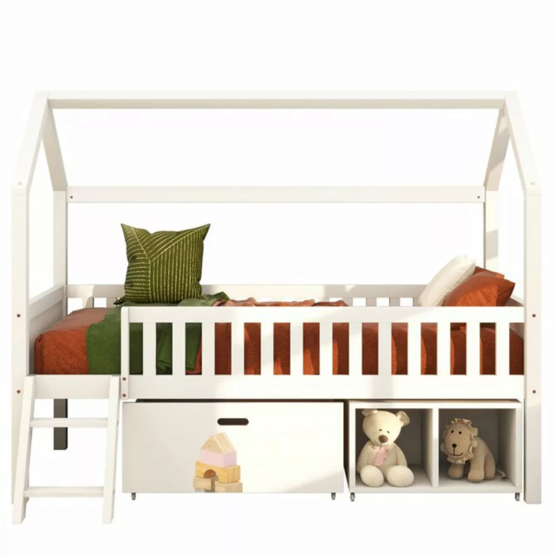 OKWISH Kinderbett Hausbett Jugendbett (1 Schublade, 2 Ablagefächern), Mit S günstig online kaufen