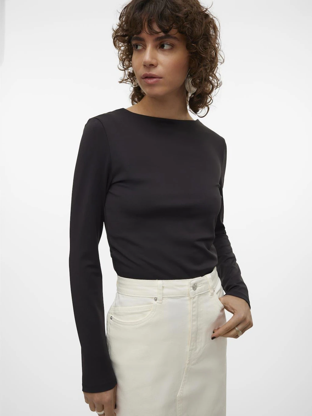 Vero Moda Blusenshirt "VMMILLION LS SQUARE TOP 2-WAY JRS" günstig online kaufen