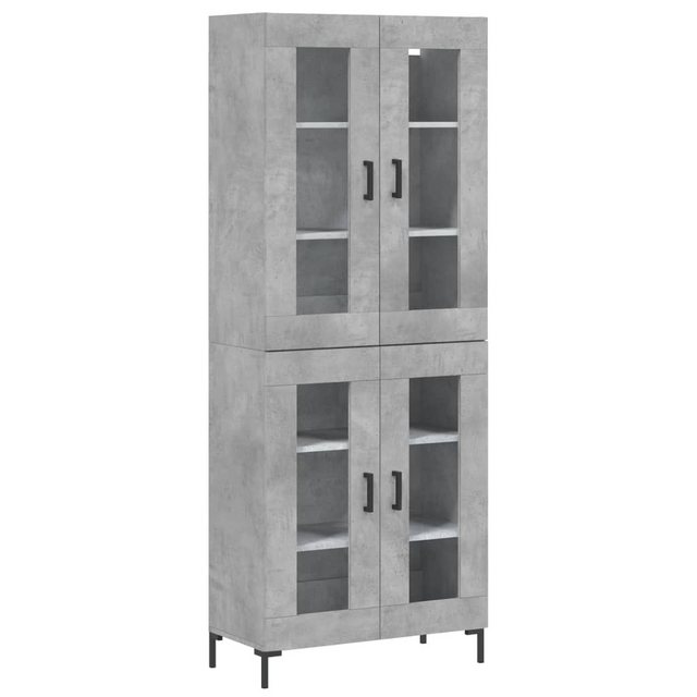 vidaXL Vitrine Highboard Betongrau 69,5x34x180 cm Spanplatte Glas Vitrine günstig online kaufen