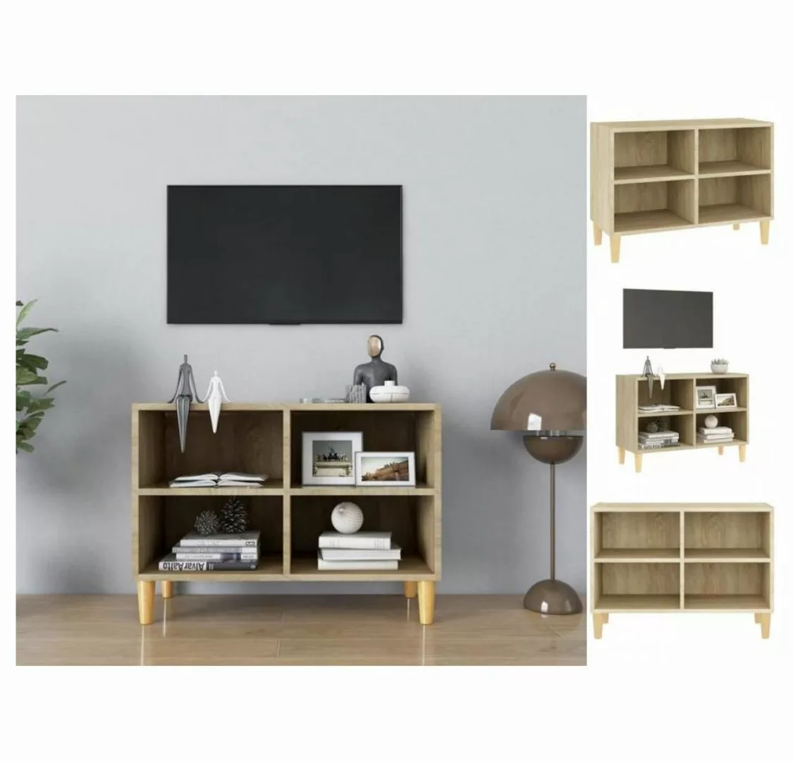 vidaXL TV-Schrank TV-Schrank mit Massivholz-Beinen Sonoma-Eiche 69,5x30x50 günstig online kaufen