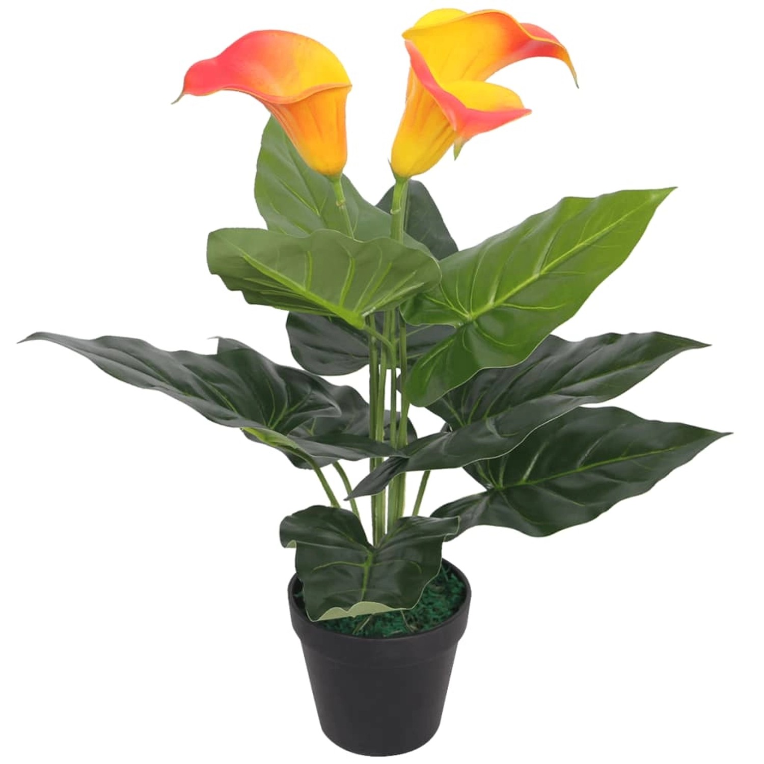 furnicato Künstliche Calla-Lilie mit Topf 45 cm Rot und Gelb günstig online kaufen