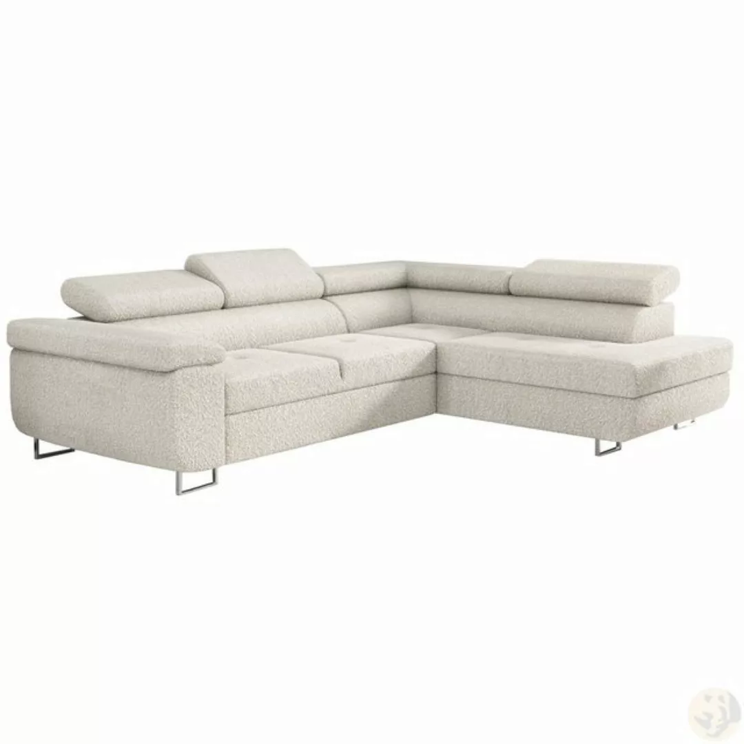 Friderik-EU Ecksofa ANTONIA Moderne Couch auf Metallbeinen, Bettkasten, Sch günstig online kaufen