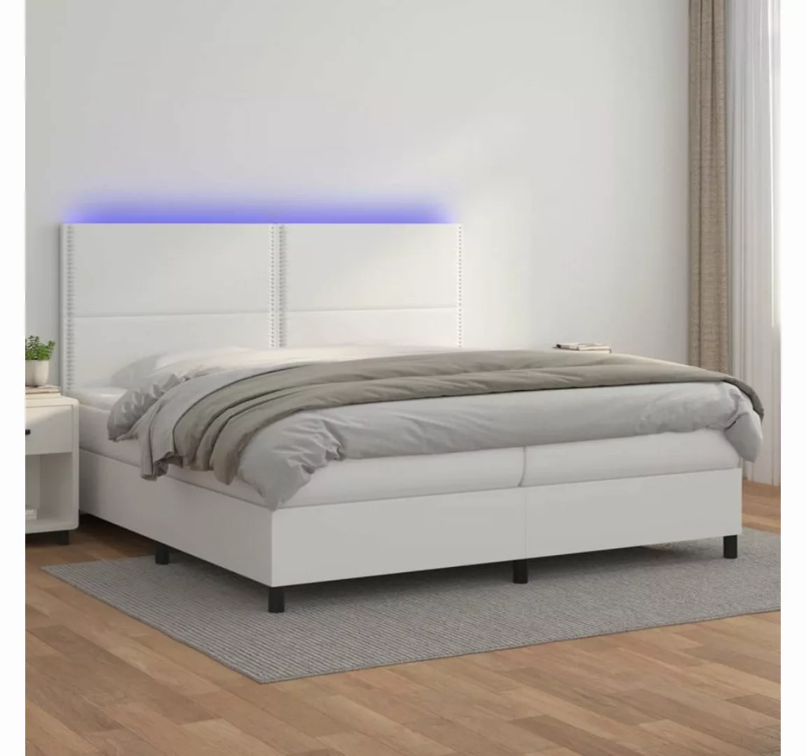 vidaXL Boxspringbett Boxspringbett mit Matratze & LED Kunstleder (200 x 200 günstig online kaufen