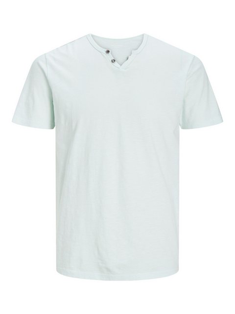 Jack & Jones T-Shirt Basic T-Shirt V-Neck Kurzarm mit Knöpfen JJESPLIT 5545 günstig online kaufen