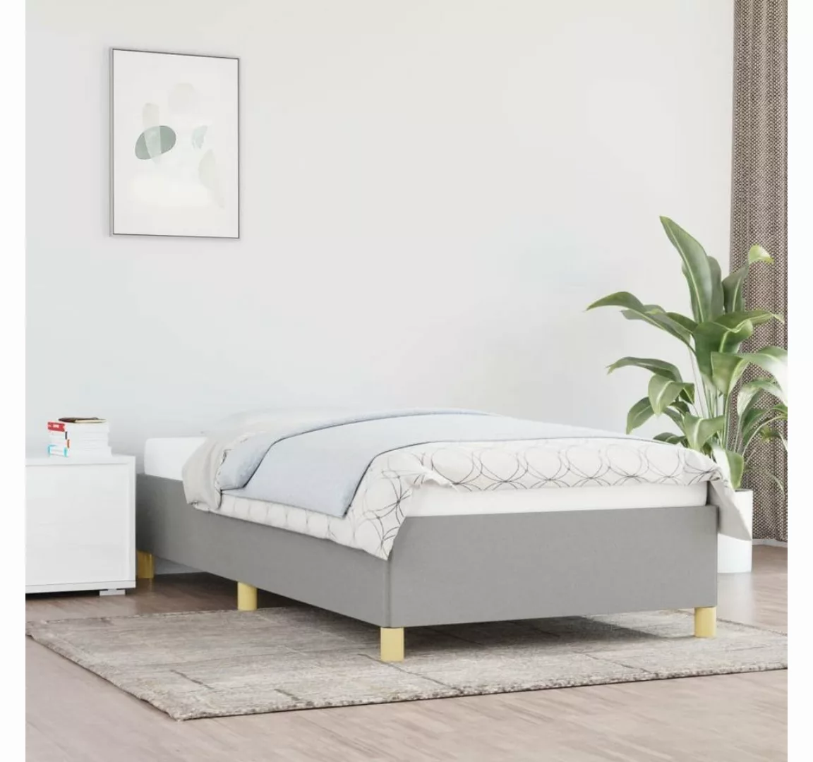 furnicato Bett Bettgestell Hellgrau 80x200 cm Stoff günstig online kaufen