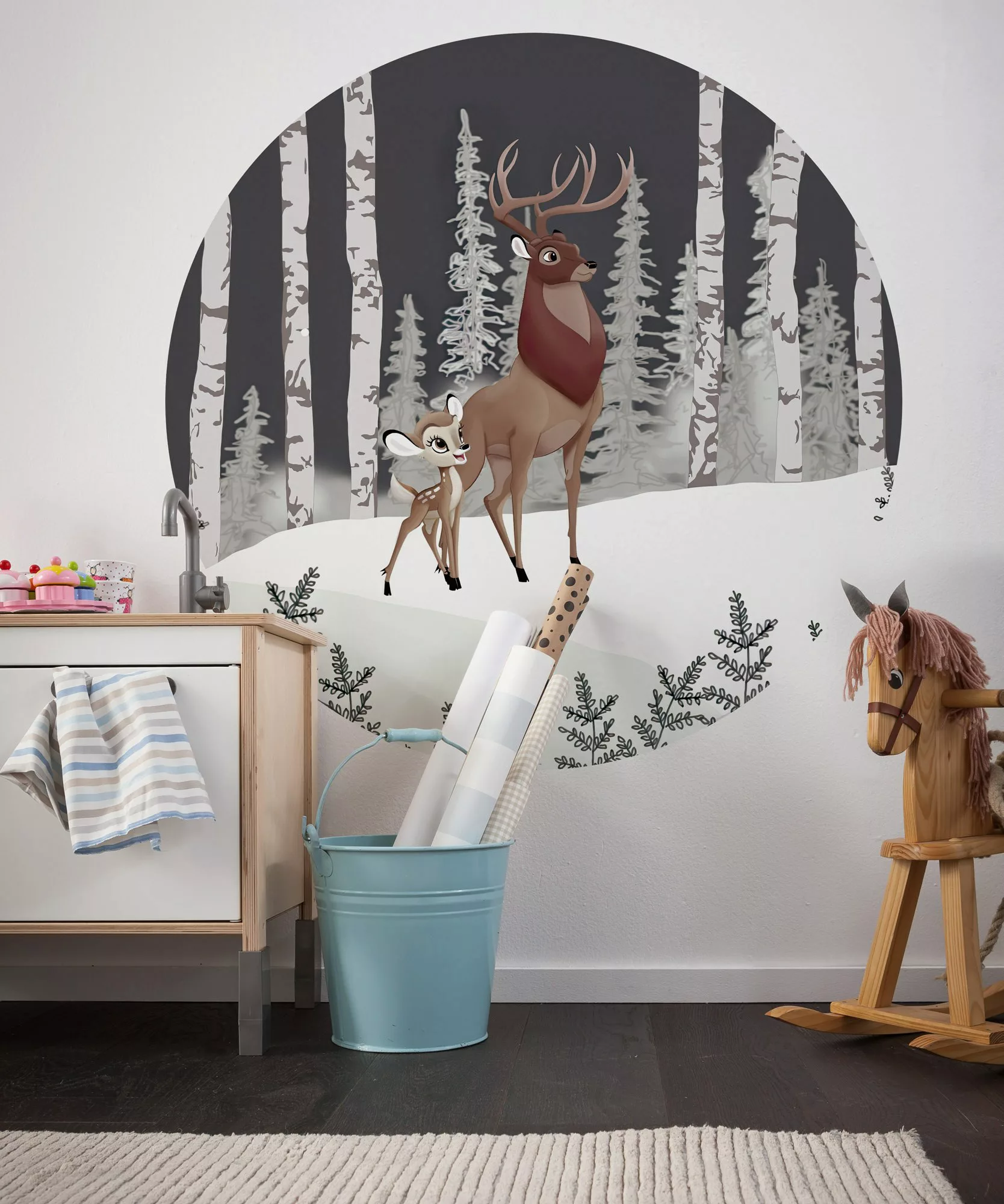 Komar Vliesfototapete Dot Bambi Great Prince selbstklebend Ø 125 cm günstig online kaufen