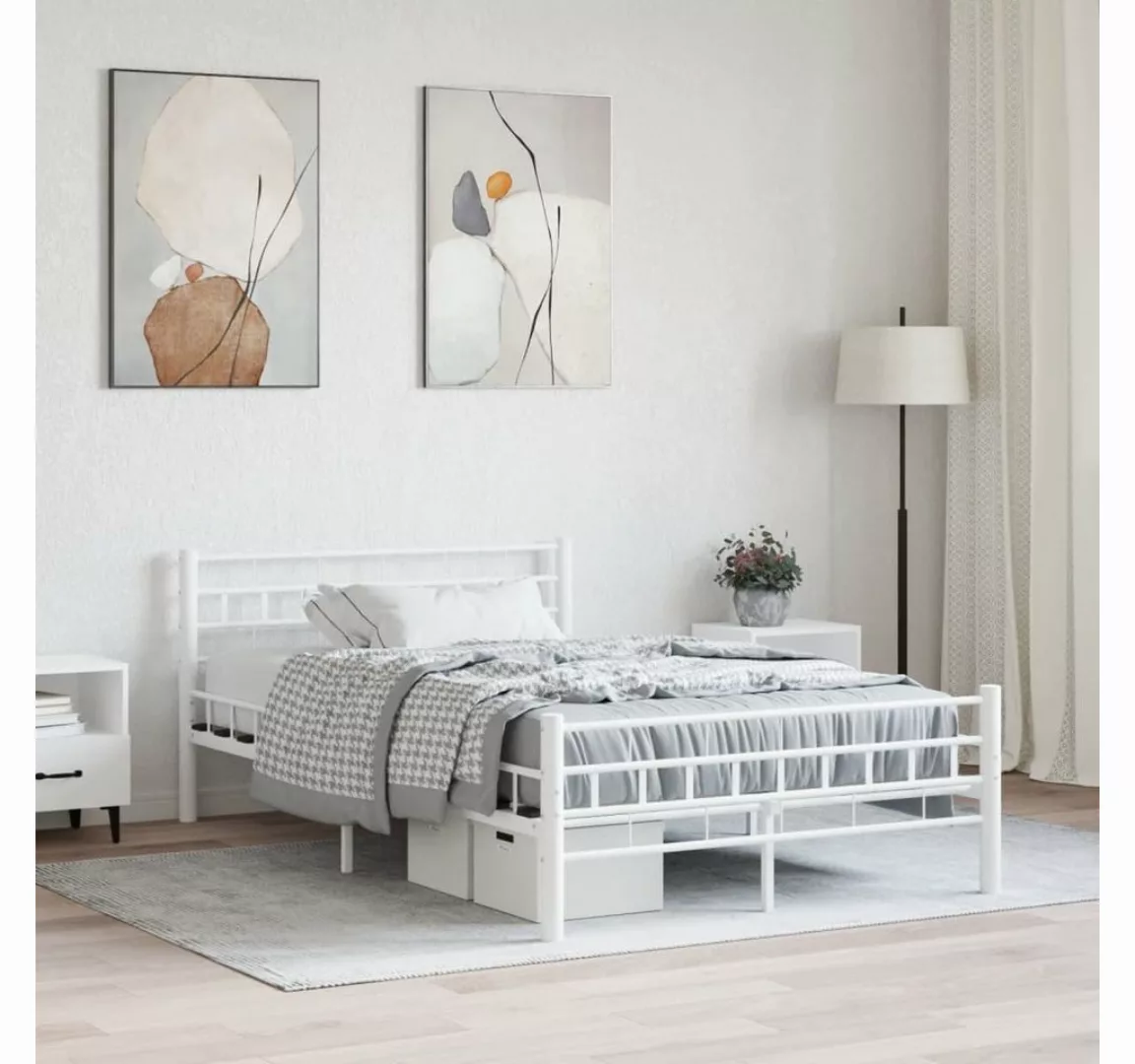 furnicato Bett Bettgestell Weiß Metall 120x200 cm günstig online kaufen