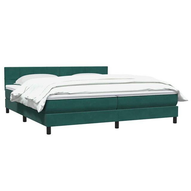 vidaXL Bett Boxspringbett mit Matratze Dunkelgrün 200x220 cm Samt günstig online kaufen