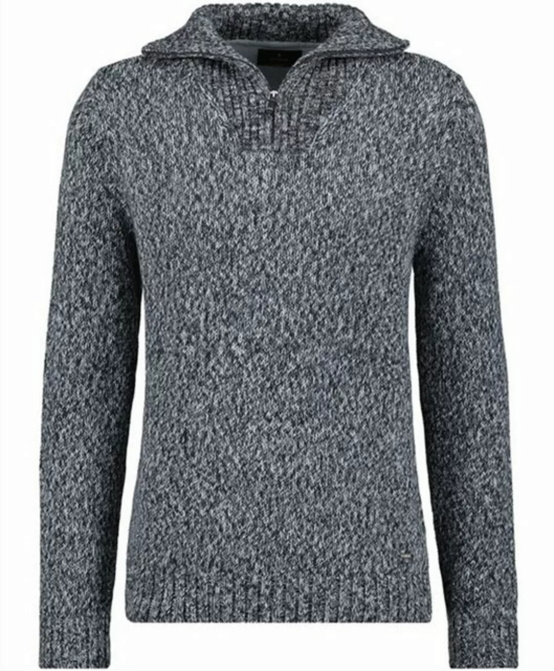 RAGMAN V-Ausschnitt-Pullover Tweed mit Troyer und Zip günstig online kaufen